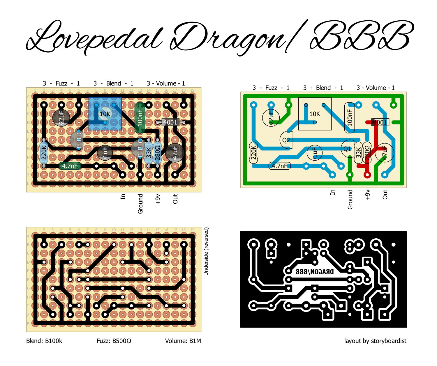 Perf and PCB Effects Layouts: Lovepedal Dragon, BBB, etc.